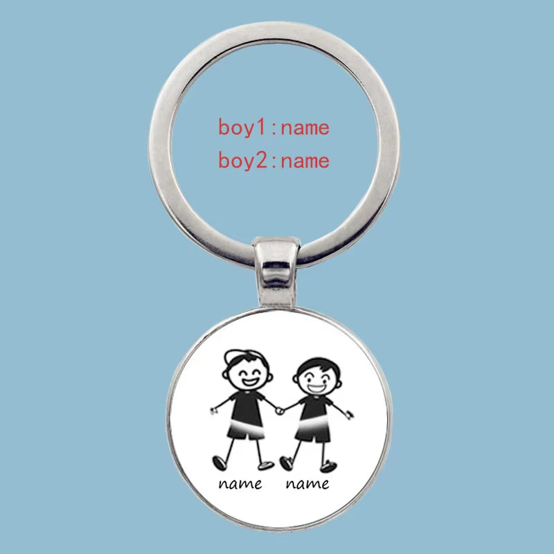 Cute Family Keychain Forever Family Beautiful Family Key Pendant Birthday Baptism Gift School Event Souvenirs Can Be Customized