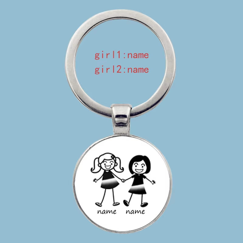 Cute Family Keychain Forever Family Beautiful Family Key Pendant Birthday Baptism Gift School Event Souvenirs Can Be Customized