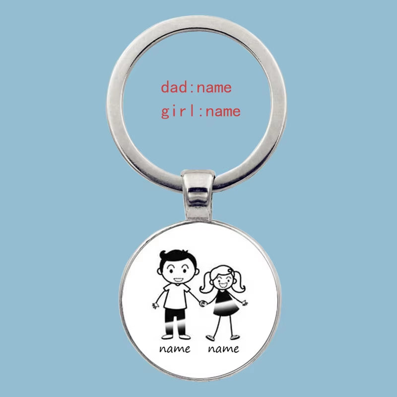 Cute Family Keychain Forever Family Beautiful Family Key Pendant Birthday Baptism Gift School Event Souvenirs Can Be Customized