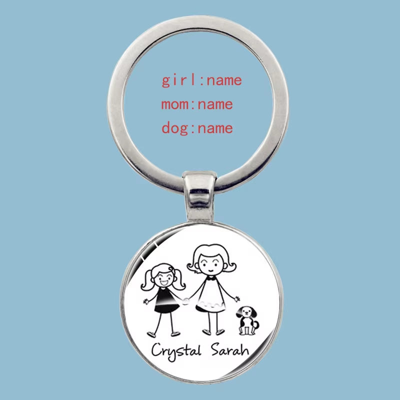 Cute Family Keychain Forever Family Beautiful Family Key Pendant Birthday Baptism Gift School Event Souvenirs Can Be Customized