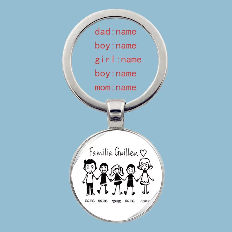 Cute Family Keychain Forever Family Beautiful Family Key Pendant Birthday Baptism Gift School Event Souvenirs Can Be Customized