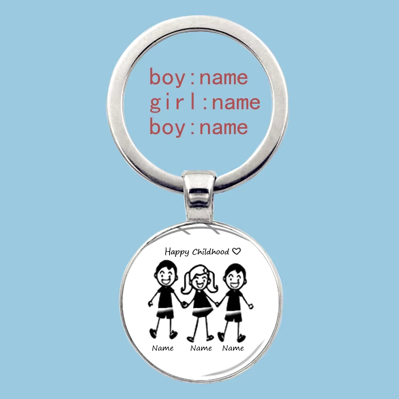 Cute Family Keychain Forever Family Beautiful Family Key Pendant Birthday Baptism Gift School Event Souvenirs Can Be Customized