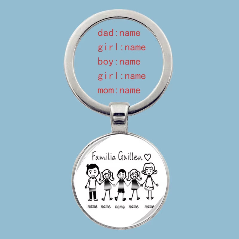 Cute Family Keychain Forever Family Beautiful Family Key Pendant Birthday Baptism Gift School Event Souvenirs Can Be Customized