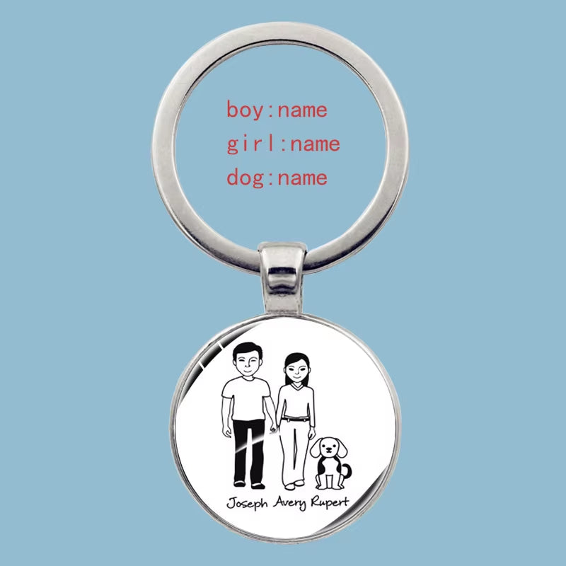 Cute Family Keychain Forever Family Beautiful Family Key Pendant Birthday Baptism Gift School Event Souvenirs Can Be Customized