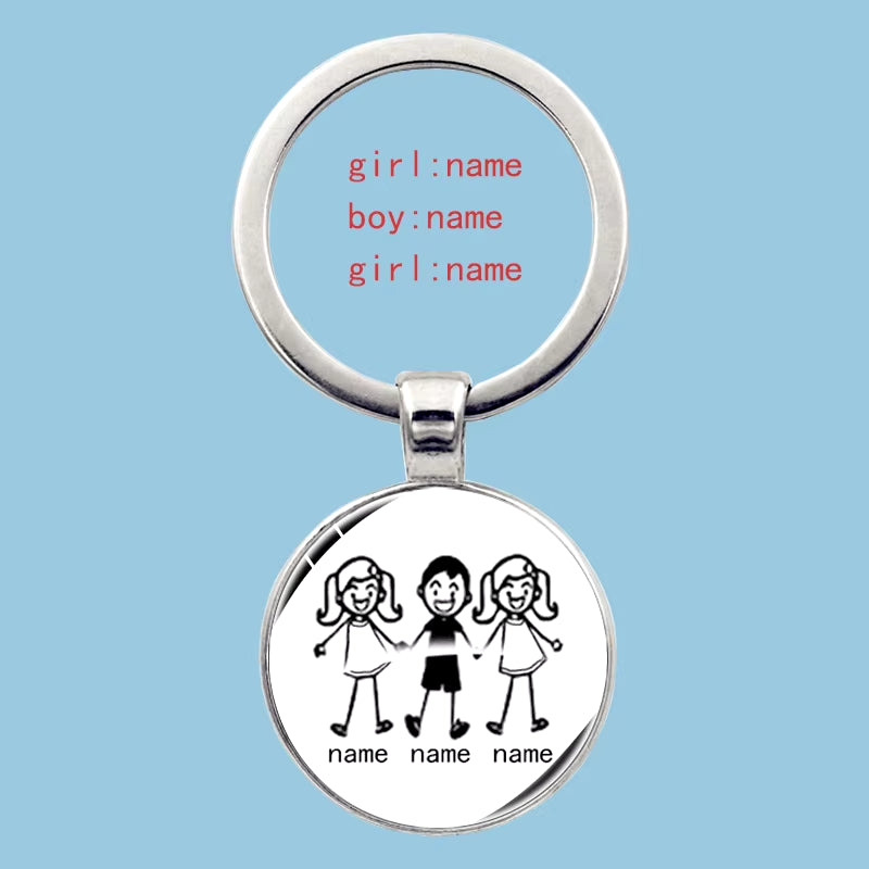 Cute Family Keychain Forever Family Beautiful Family Key Pendant Birthday Baptism Gift School Event Souvenirs Can Be Customized