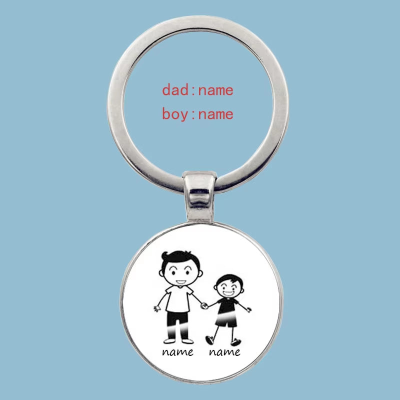 Cute Family Keychain Forever Family Beautiful Family Key Pendant Birthday Baptism Gift School Event Souvenirs Can Be Customized